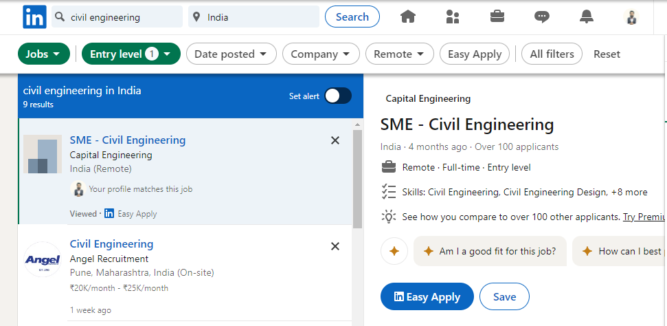 find job on linkedin